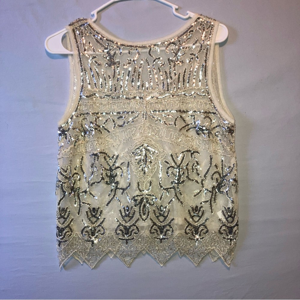 Endless Rose Beige and Silver Embellished Garment